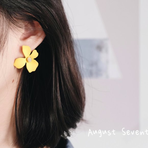 3/$35 Yellow Flower Stud Earring - Picture 2 of 5